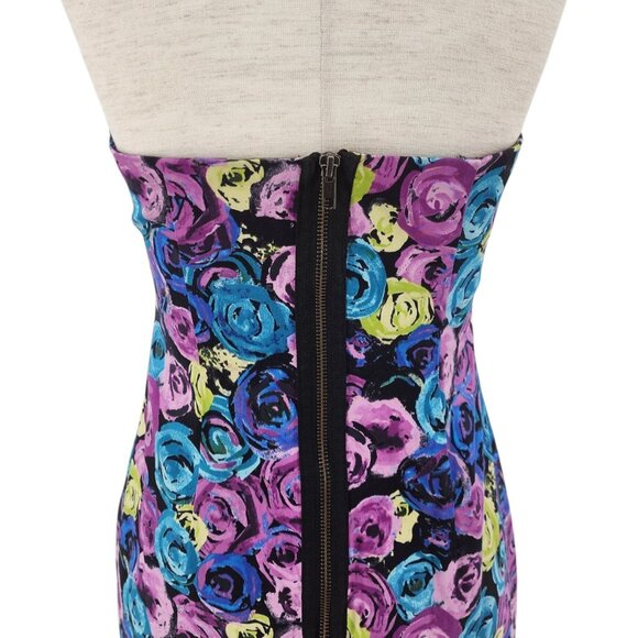 Ashely Park X RTR Womens Small Dress Mini Floral Strapless Multicolor Cocktail - Picture 6 of 10